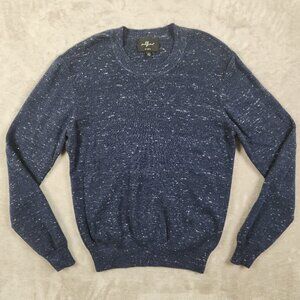 7 For All Mankind Wool Blend Heathered Blue Pullover Men's Size L
